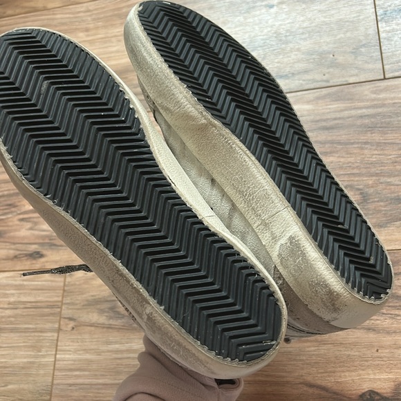 Golden Goose Gray Mid Star Shoes with Silver Glitter Laces - Picture 11 of 16